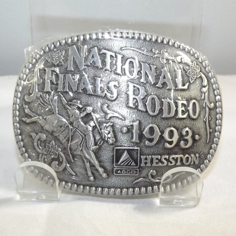 Limited Edition NOS National Finals Rodeo 1993 Hesston Belt Buckle